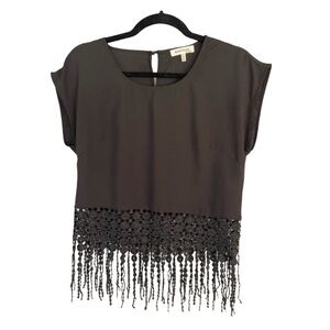 𝅺monteau Crop Top Scoop Neck Blouse